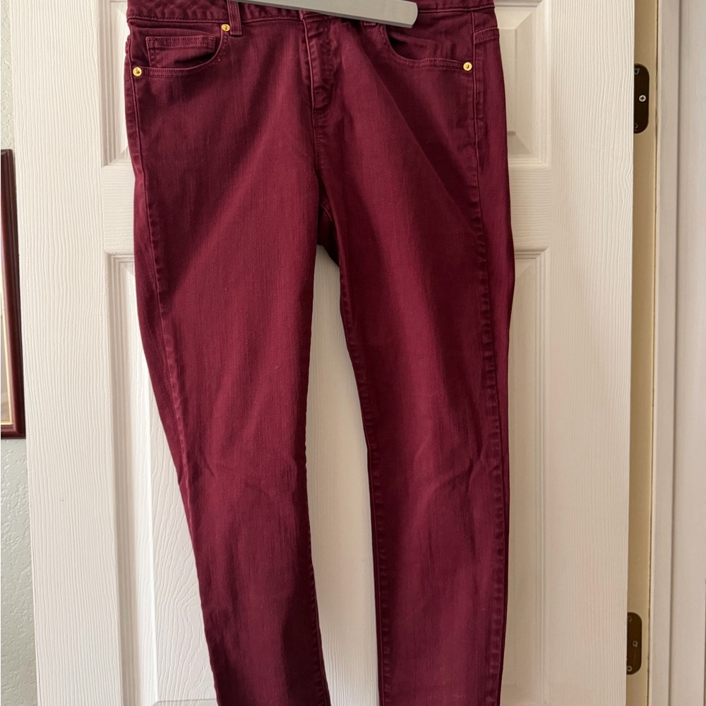 Michael Kors Women's Burgundy Skinny Jeans